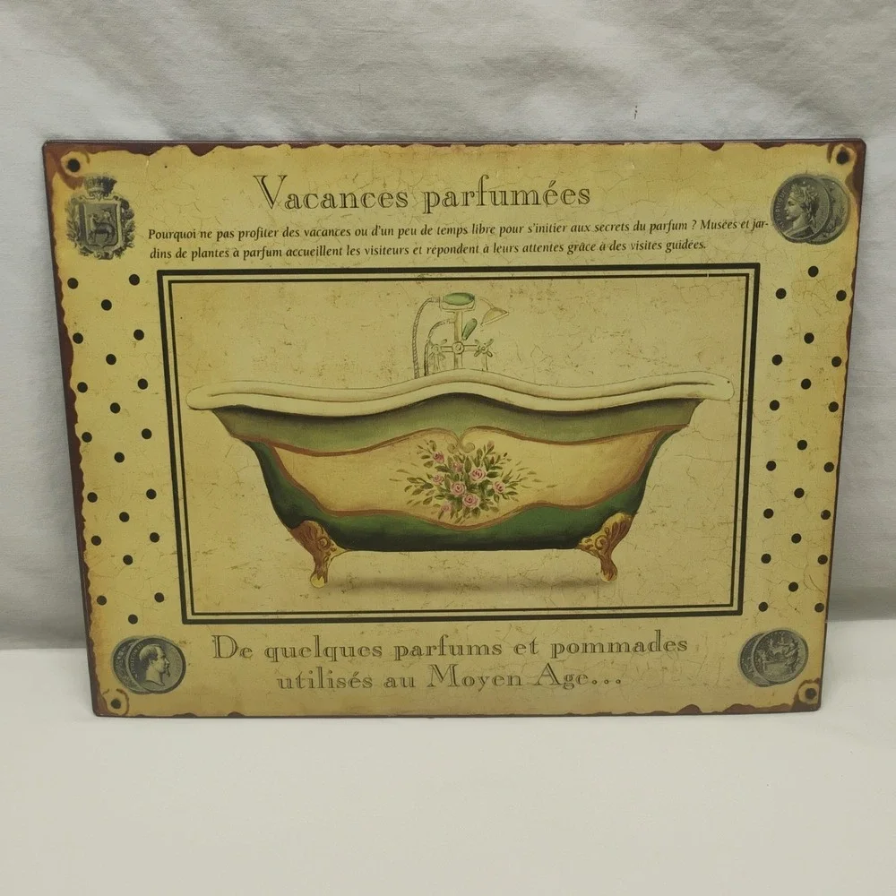 Hobby Lobby French Claw Foot Bathtub Bathroom Hanging Wall Sign Decor